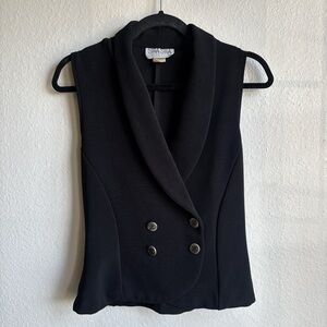 Vintage 90s Office Siren Corpcore Double Breasted Button Tie Fitted Vest Size S